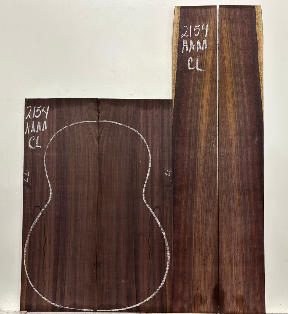 East Indian Rosewood Classical AAAA Grade Guitar Back & Side Set #2154 - Exotic Wood Zone