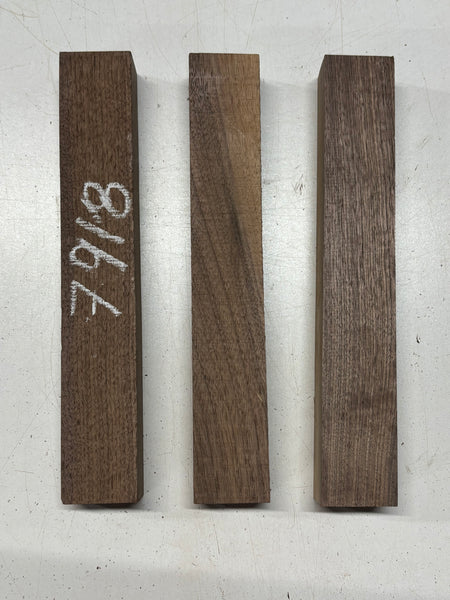 3 Pack Black Walnut Thin Stock Lumber 12" x 1-7/8" x 1-1/2" #7918 - Exotic Wood Zone