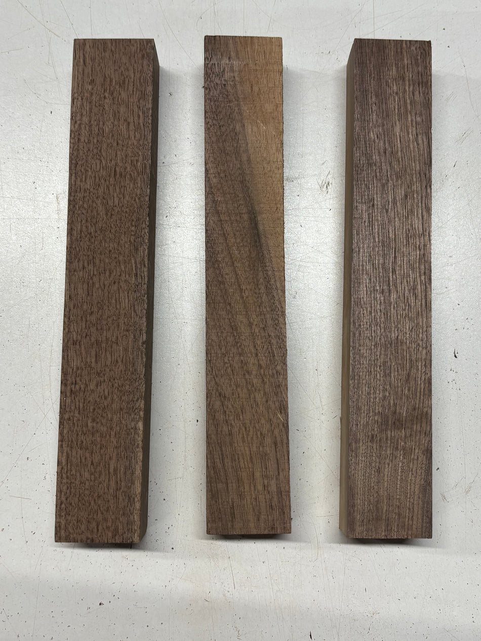 3 Pack Black Walnut Thin Stock Lumber 12" x 1-7/8" x 1-1/2" #7918 - Exotic Wood Zone
