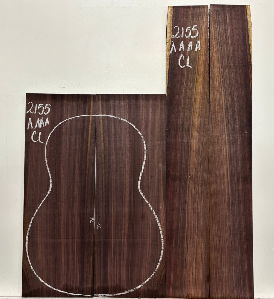 East Indian Rosewood Classical AAAA Grade Guitar Back & Side Set #2155 - Exotic Wood Zone