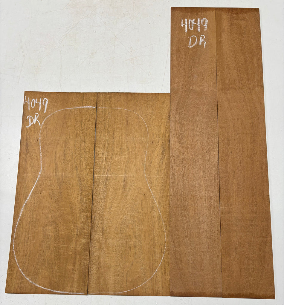 Flame Genuine Mahogany Dreadnought Guitar Back & Side Set #4049