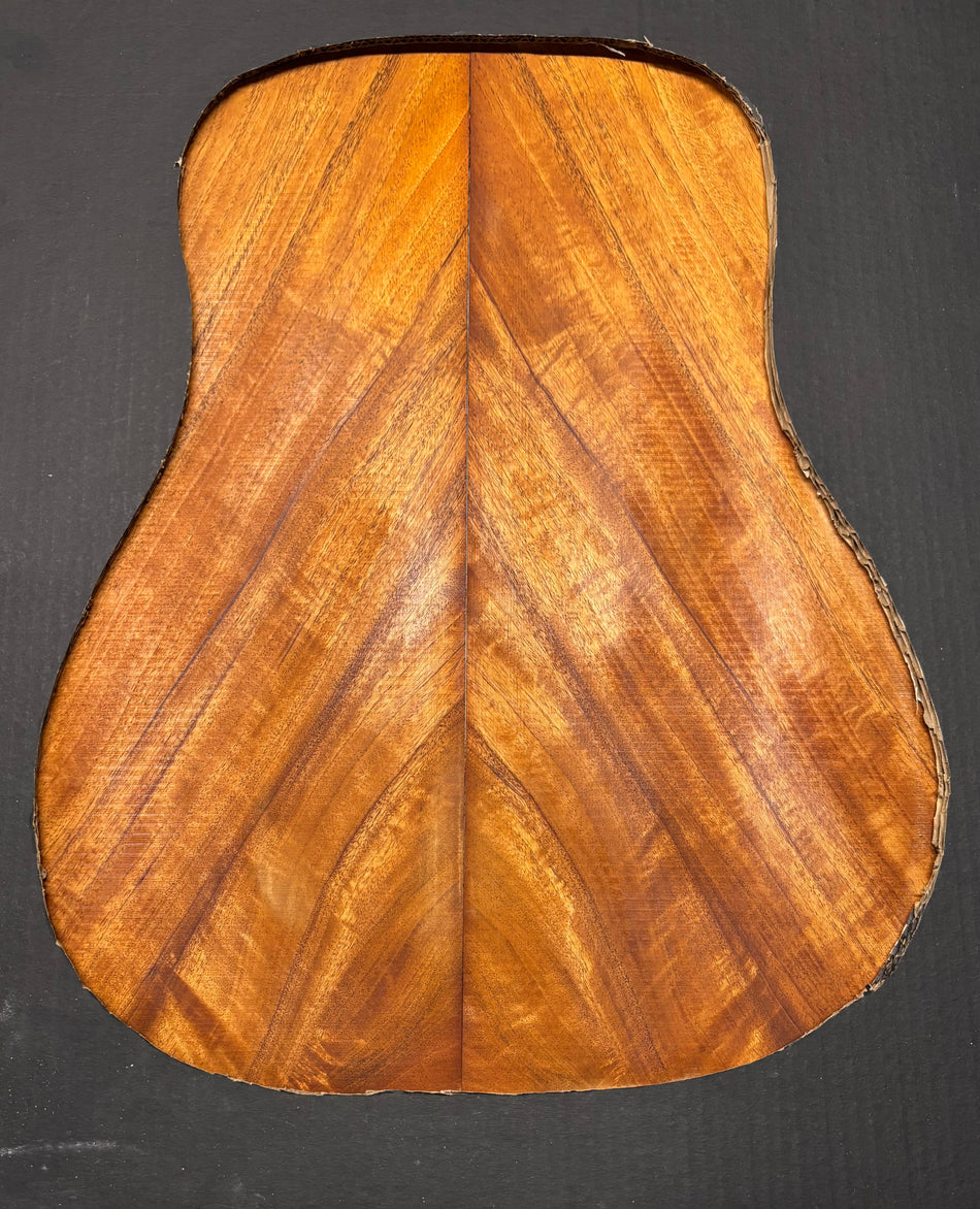 Rare Striped Flame Honduran Mahogany Dreadnought Guitar Back & Side Set #02