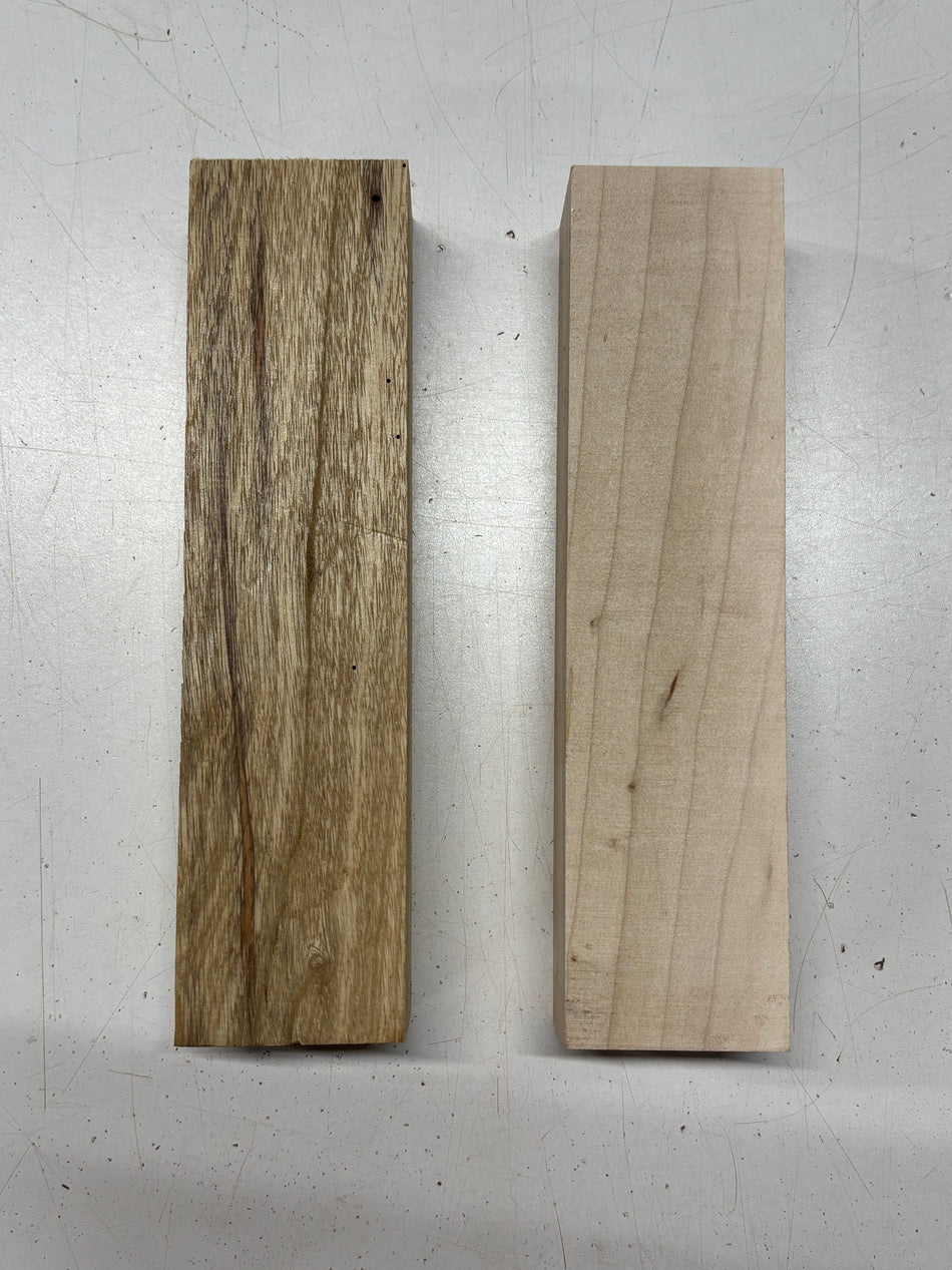2 Pack 2 Species, Black Limba + Hard Maple Thin Stock Lumber 10" x 2-1/2" x 1-3/4" #7921 - Exotic Wood Zone