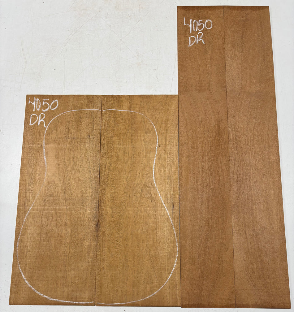 Flame Genuine Mahogany Dreadnought Guitar Back & Side Set #4050
