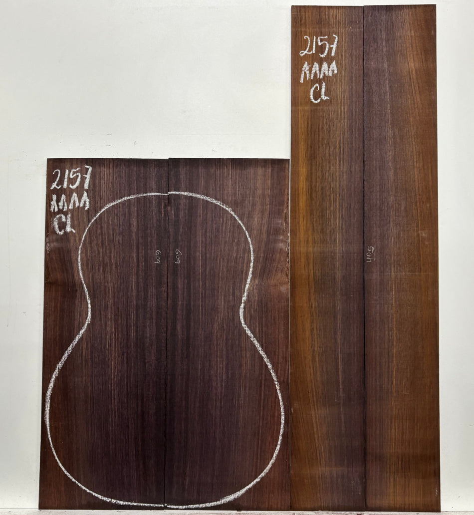 East Indian Rosewood Classical AAAA Grade Guitar Back & Side Set #2157 - Exotic Wood Zone