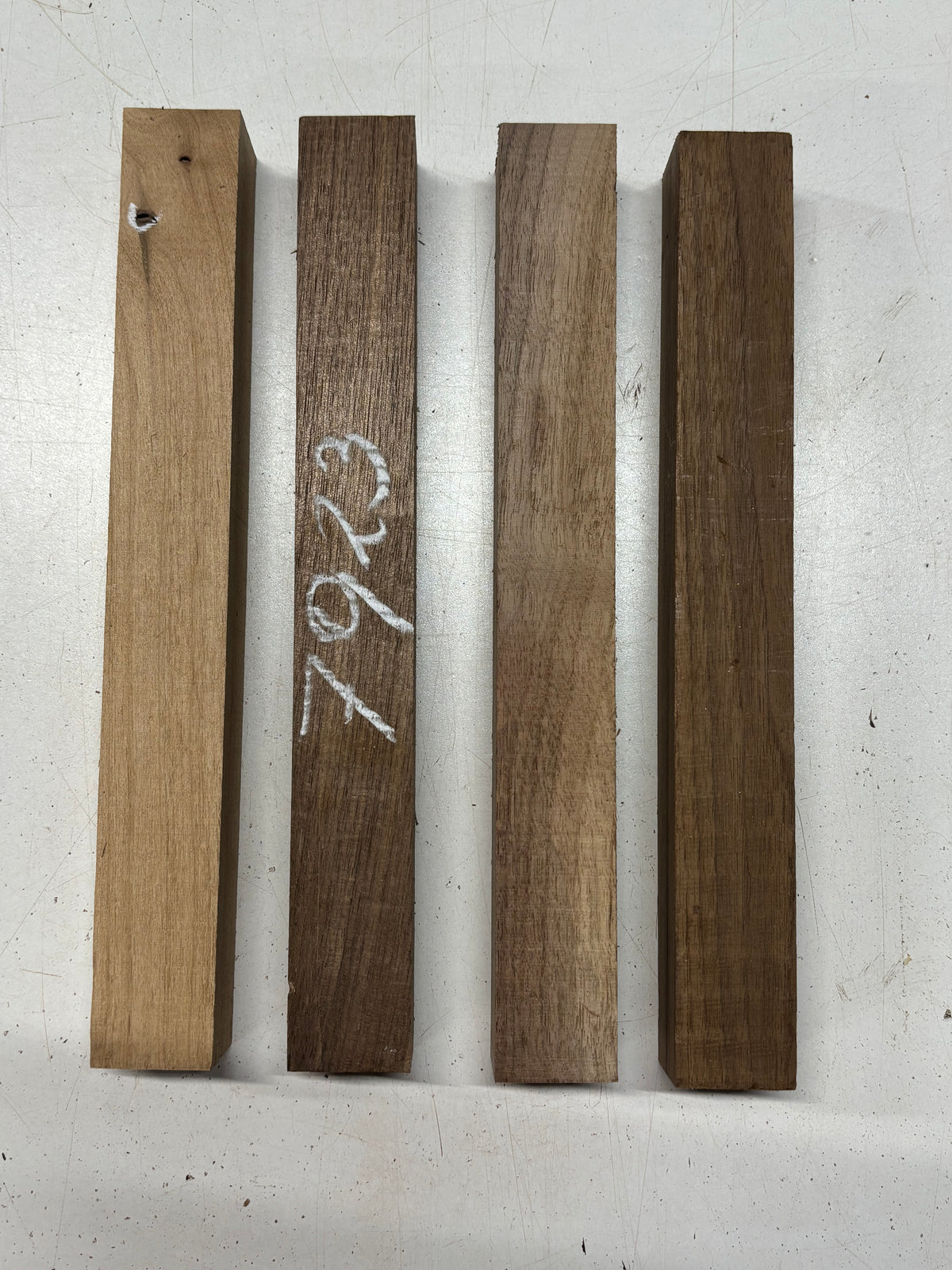 4 Pack, 2 Species Black Walnut + Red Alder Turning Wood Blanks 12" x 1-1/2" x 1-1/2" #7923 - Exotic Wood Zone