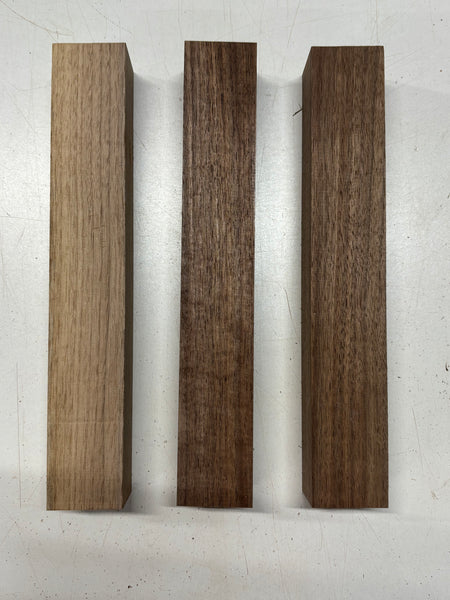 3 Pack Black Walnut Turning Wood Blanks 12" x 1-7/8" x 1-7/8" #7924 - Exotic Wood Zone