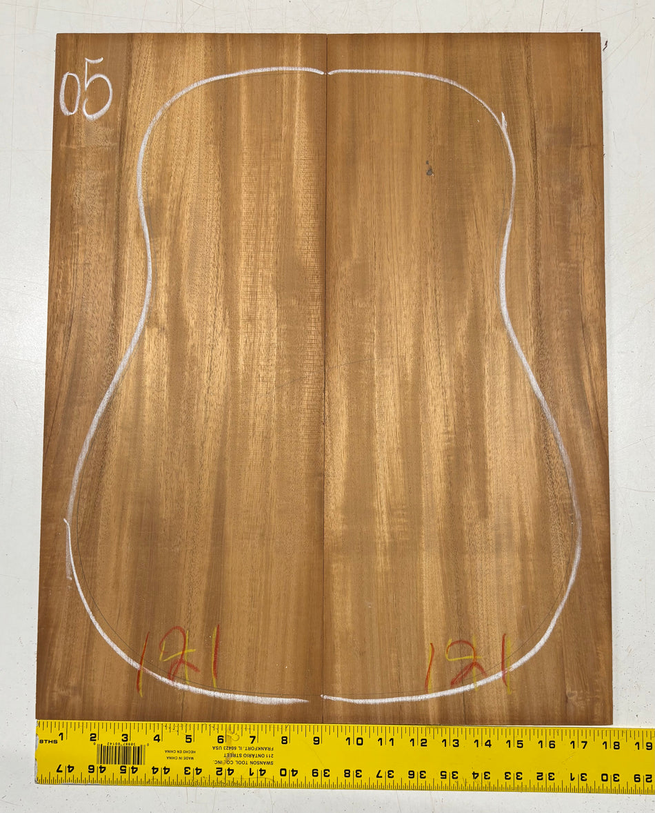 Rare Striped Flame Honduran Mahogany Dreadnought Guitar Back & Side Set #05