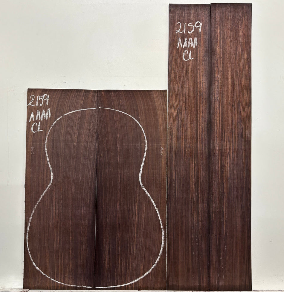 East Indian Rosewood Classical AAAA Grade Guitar Back & Side Set #2159 - Exotic Wood Zone
