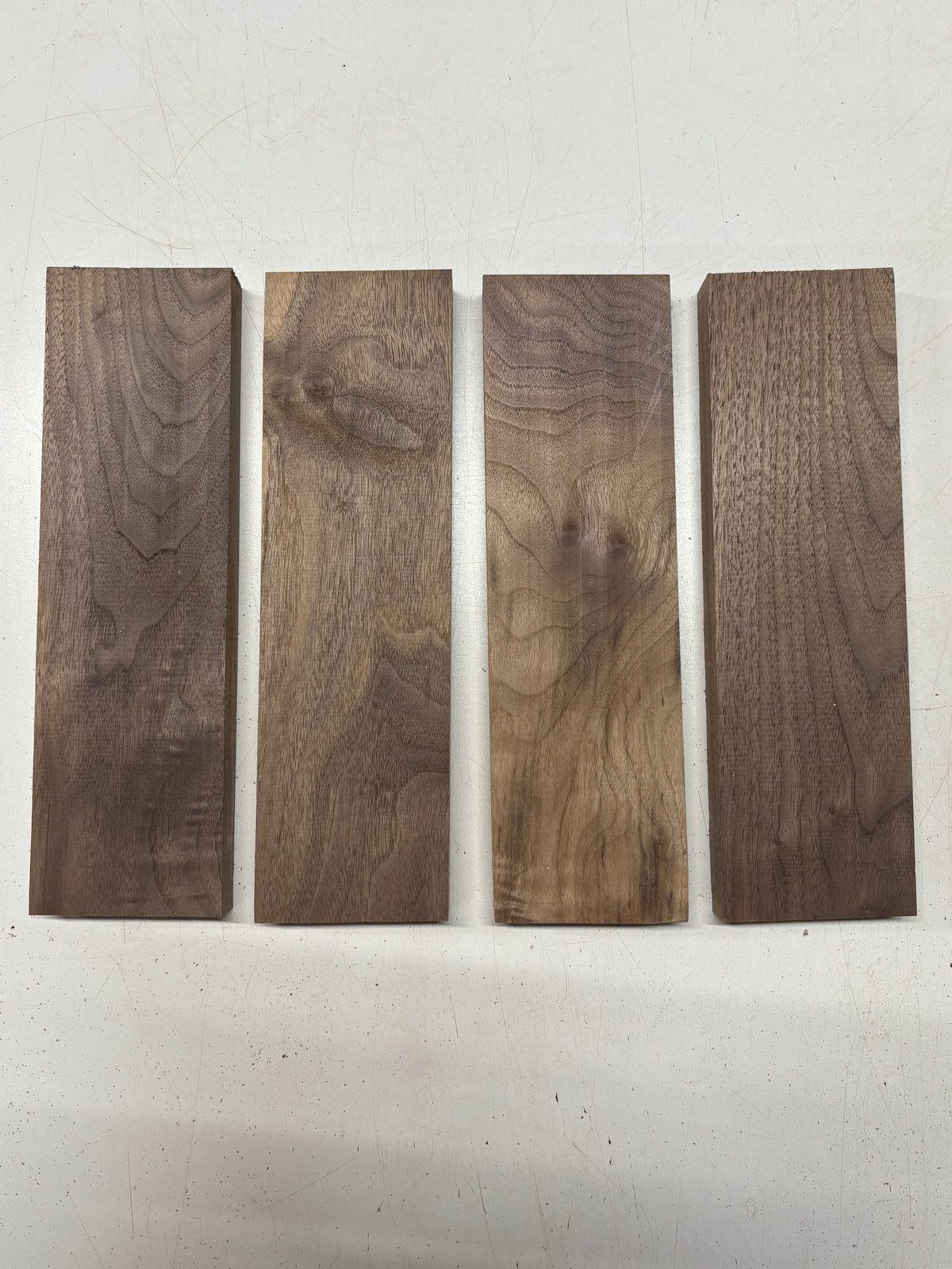 4 Pack, Black Walnut Thin Stock Lumber 12" x 3-1/2" x 1" #7927 - Exotic Wood Zone