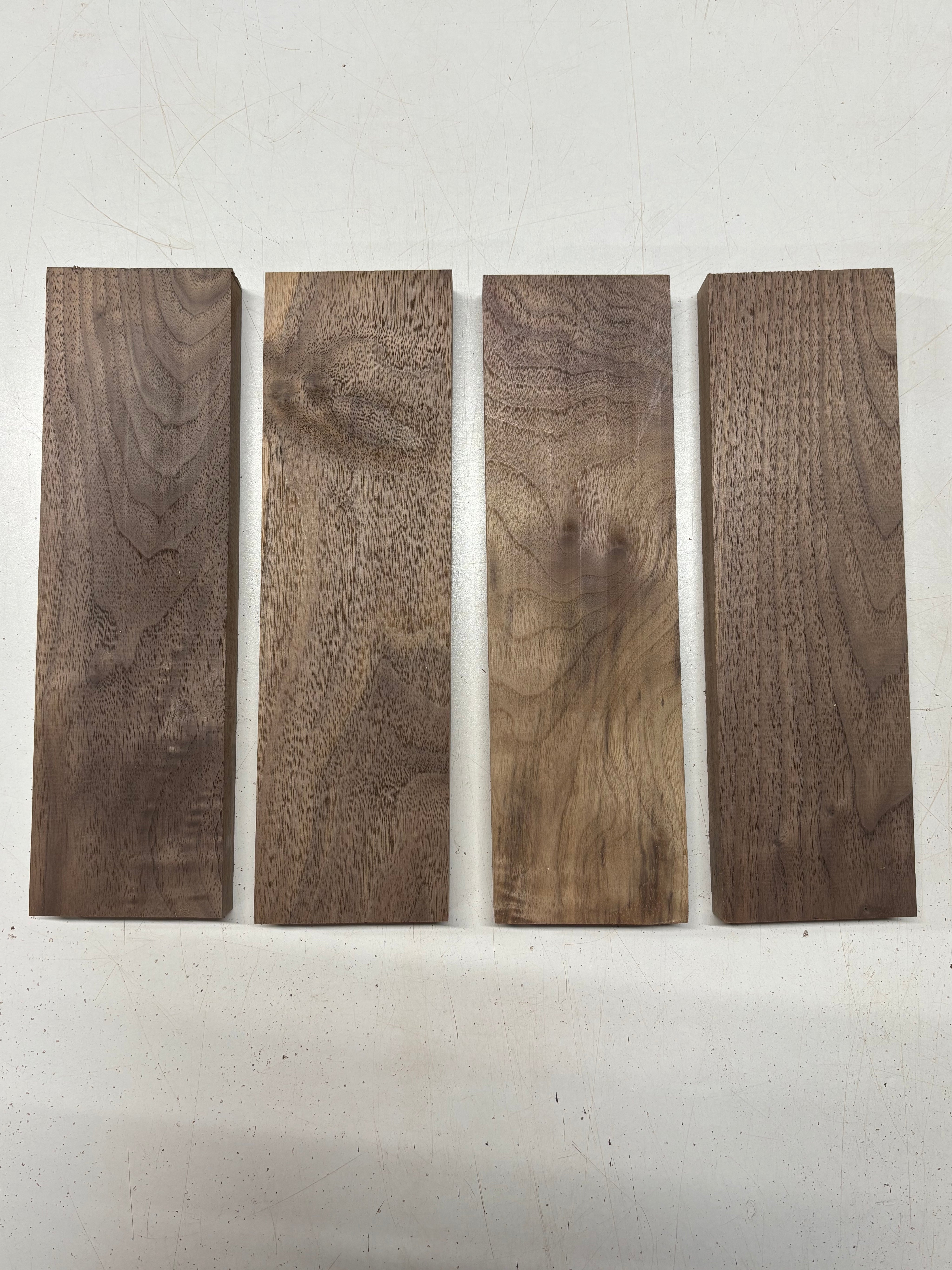 4 Pack, Black Walnut Thin Stock Lumber 12" x 3-1/2" x 1" #7927 - Exotic Wood Zone