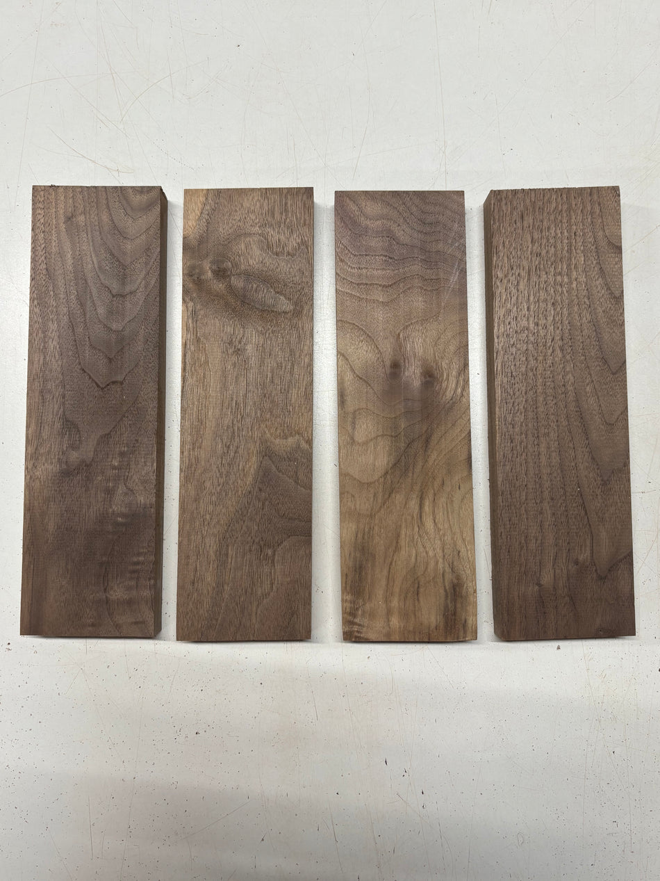 4 Pack, Black Walnut Thin Stock Lumber 12" x 3-1/2" x 1" #7927 - Exotic Wood Zone