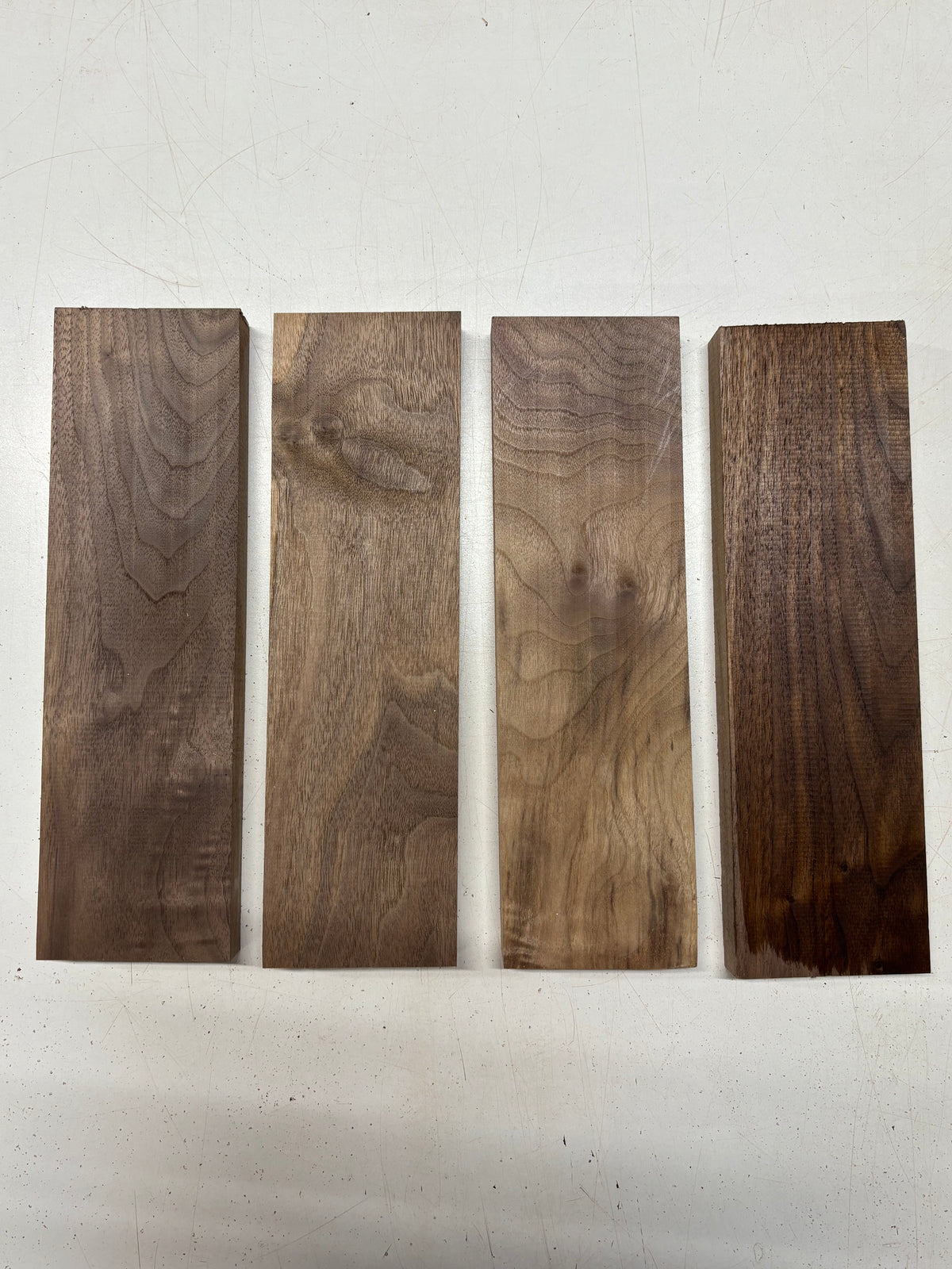 4 Pack, Black Walnut Thin Stock Lumber 12" x 3-1/2" x 1" #7927 - Exotic Wood Zone