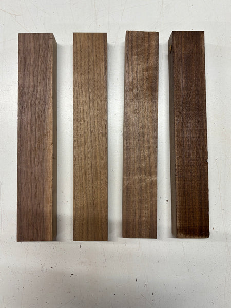 4 Pack, Black Walnut Thin Stock Lumber 12" x 2" x 1-1/4" #7928 - Exotic Wood Zone