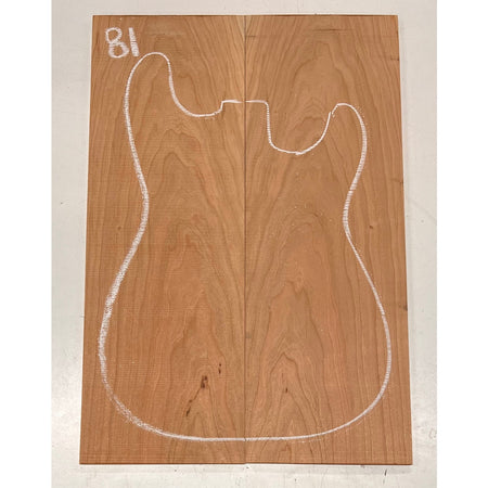 Cherry Bookmatched Guitar Drop Tops 21" x 7-1/4" x 1/4" #81 - Exotic Wood Zone - Buy online Across USA 