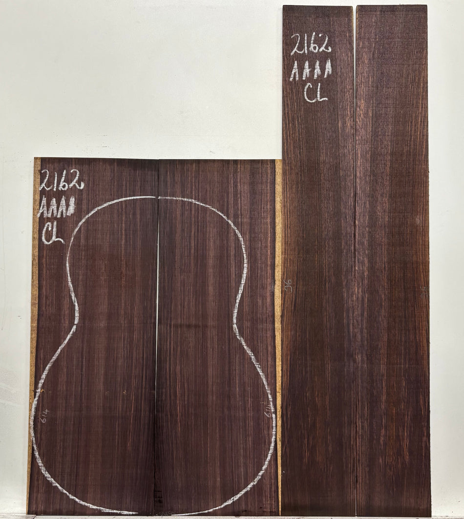 East Indian Rosewood Classical AAAA Grade Guitar Back & Side Set #2162 - Exotic Wood Zone