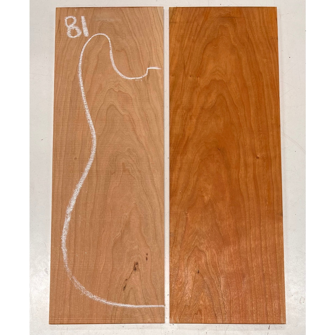 Cherry Bookmatched Guitar Drop Tops 21" x 7-1/4" x 1/4" #81 - Exotic Wood Zone - Buy online Across USA 