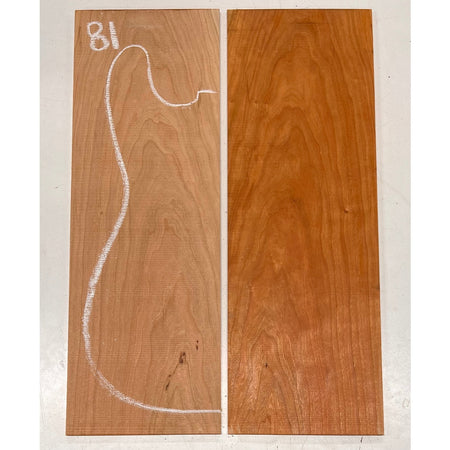 Cherry Bookmatched Guitar Drop Tops 21" x 7-1/4" x 1/4" #81 - Exotic Wood Zone - Buy online Across USA 