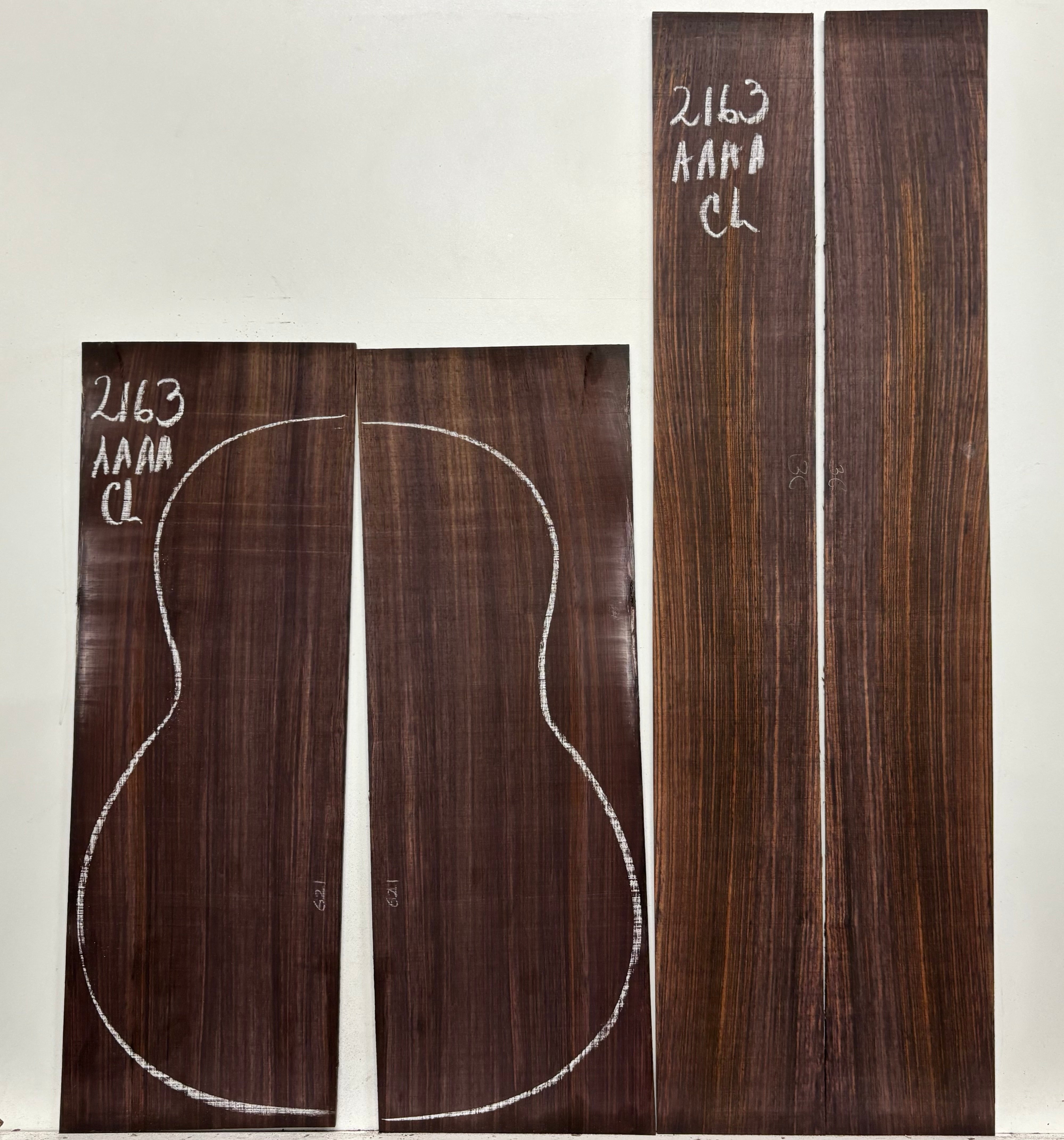 East Indian Rosewood Classical AAAA Grade Guitar Back & Side Set #2163 - Exotic Wood Zone