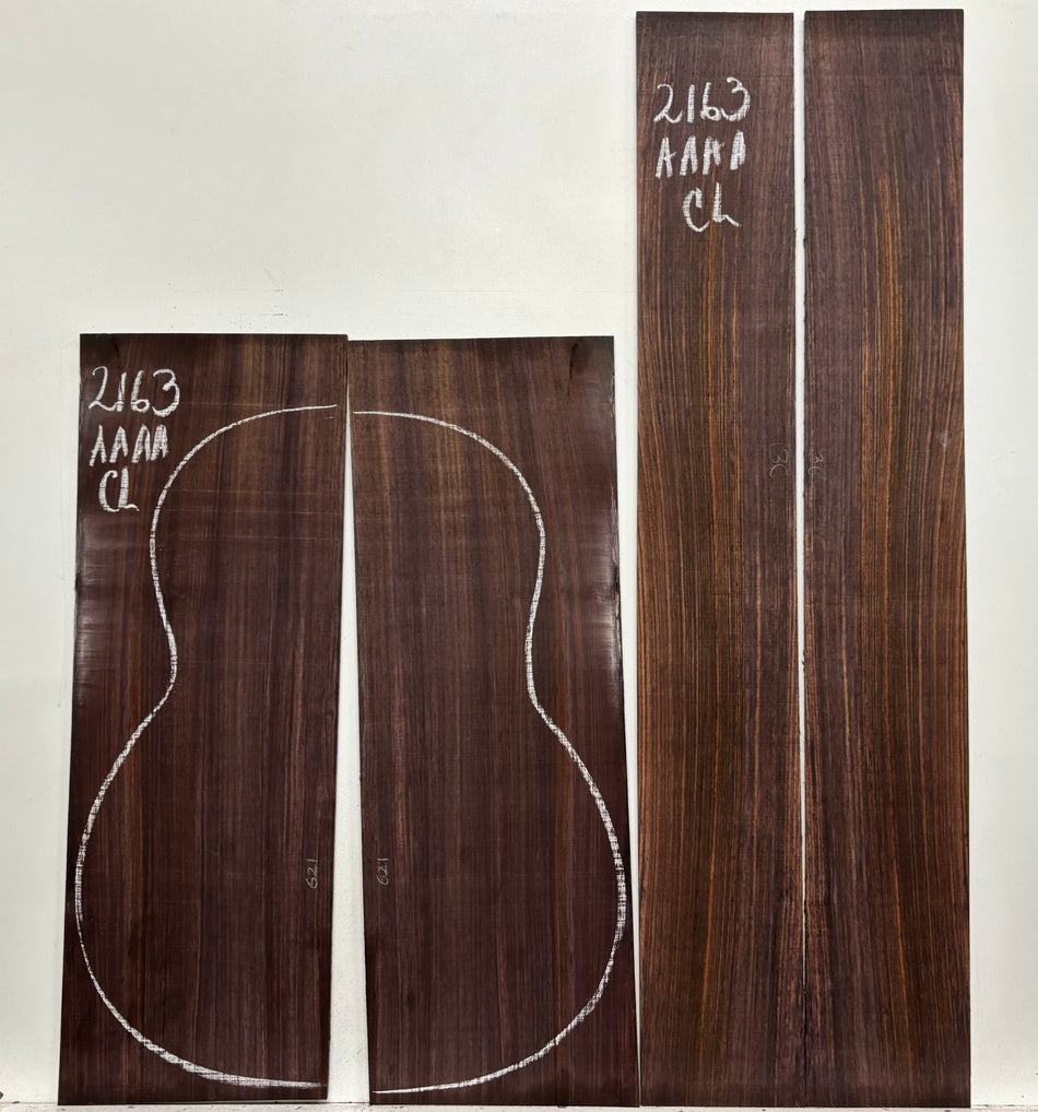 East Indian Rosewood Classical AAAA Grade Guitar Back & Side Set #2163 - Exotic Wood Zone