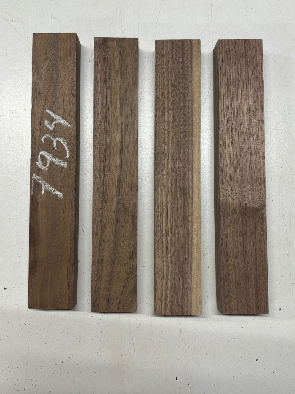 4 Pack, Black Walnut Thin Stock Lumber 12" x 2" x 1-1/4" #7934 - Exotic Wood Zone
