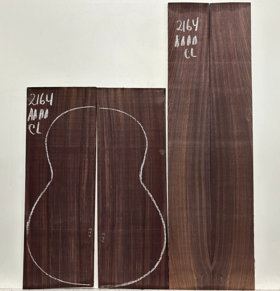 East Indian Rosewood Classical AAAA Grade Guitar Back & Side Set #2164 - Exotic Wood Zone