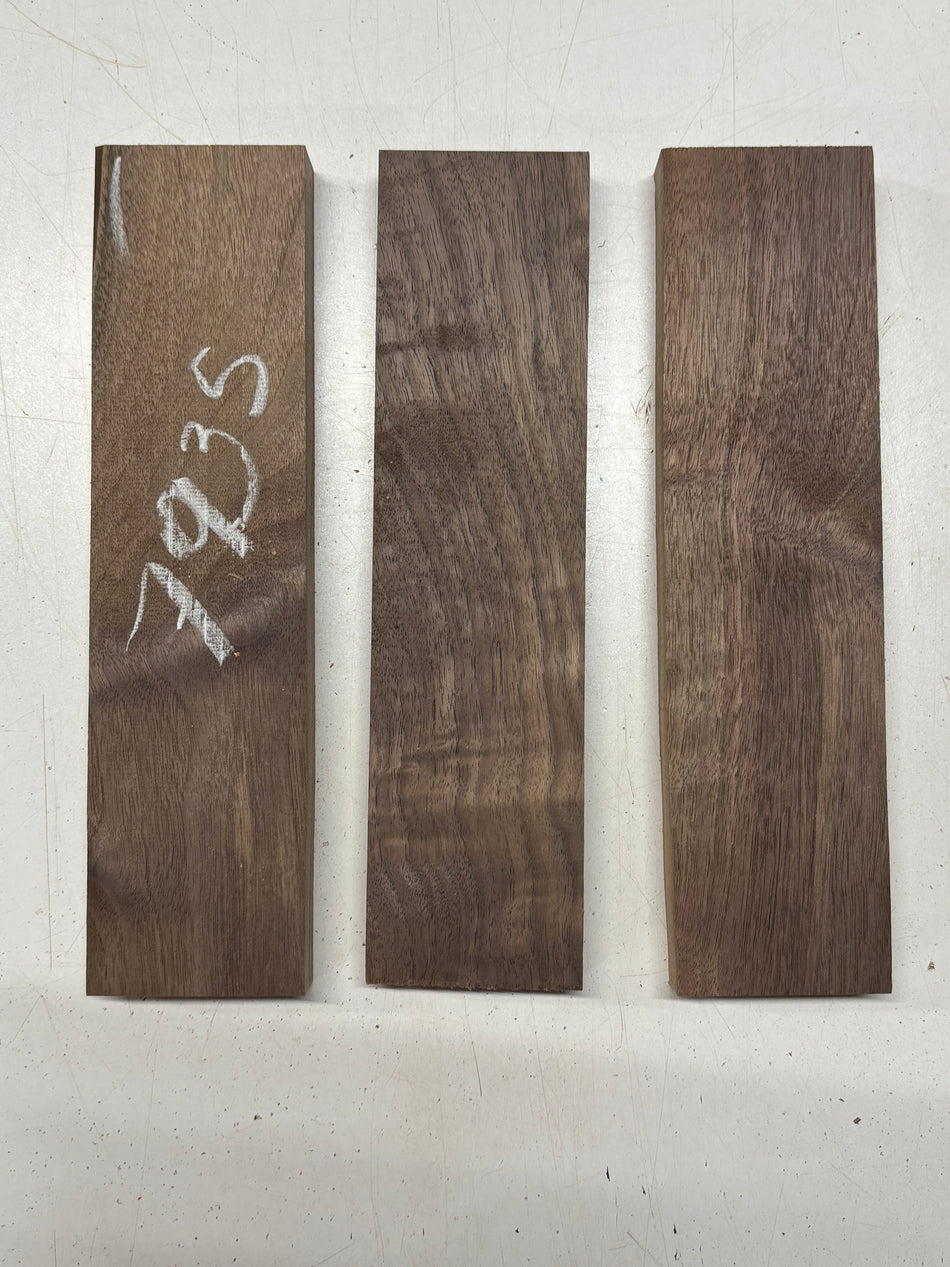3 Pack, Black Walnut Thin Stock Lumber 12" x 3" x 1" #7935 - Exotic Wood Zone