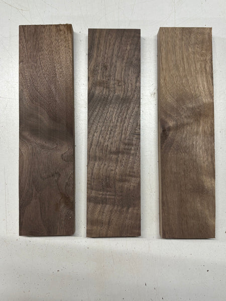 3 Pack, Black Walnut Thin Stock Lumber 12" x 3" x 1" #7935 - Exotic Wood Zone