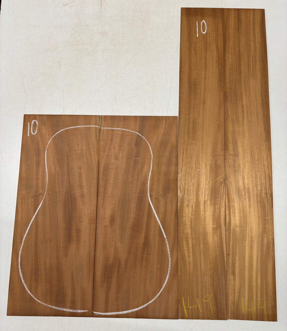 Rare Striped Flame Honduran Mahogany Dreadnought Guitar Back & Side Set #10