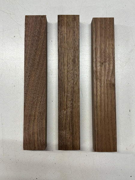 3 Pack, Black Walnut Thin Stock Lumber 12" x 1-7/8" x 1-1/4" #7936 - Exotic Wood Zone