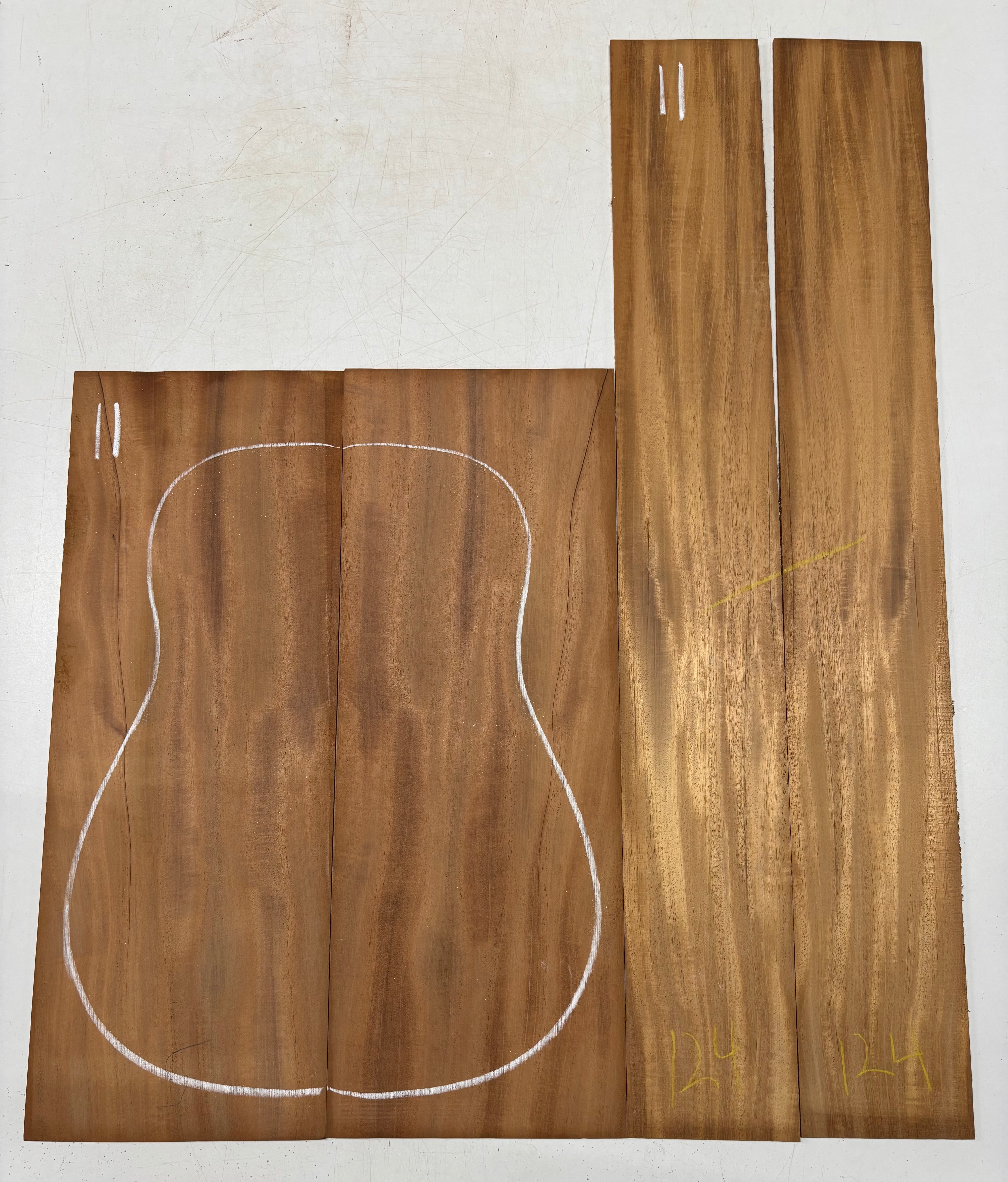 Rare Striped Flame Honduran Mahogany Dreadnought Guitar Back & Side Set #11 Exotic Wood Zone 