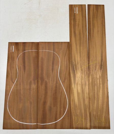 Rare Striped Flame Honduran Mahogany Dreadnought Guitar Back & Side Set #11 Exotic Wood Zone 