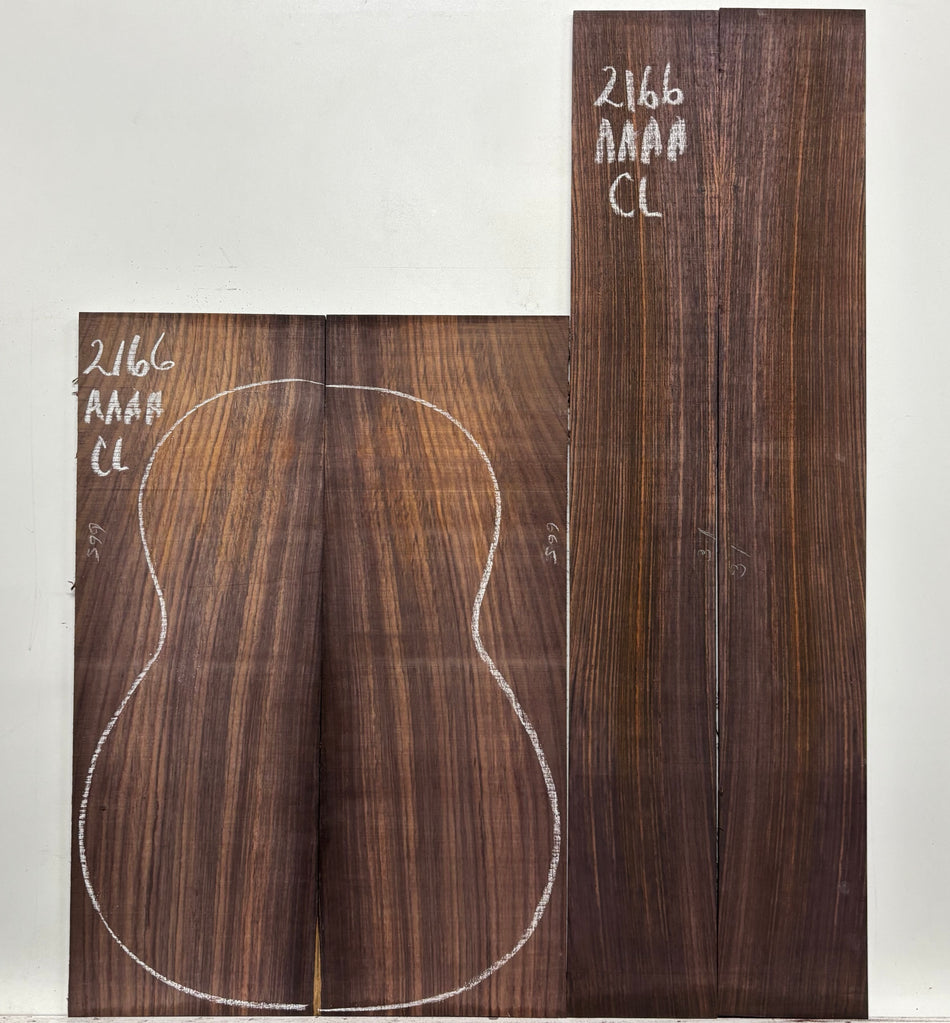 East Indian Rosewood Classical AAAA Grade Guitar Back & Side Set #2166 - Exotic Wood Zone