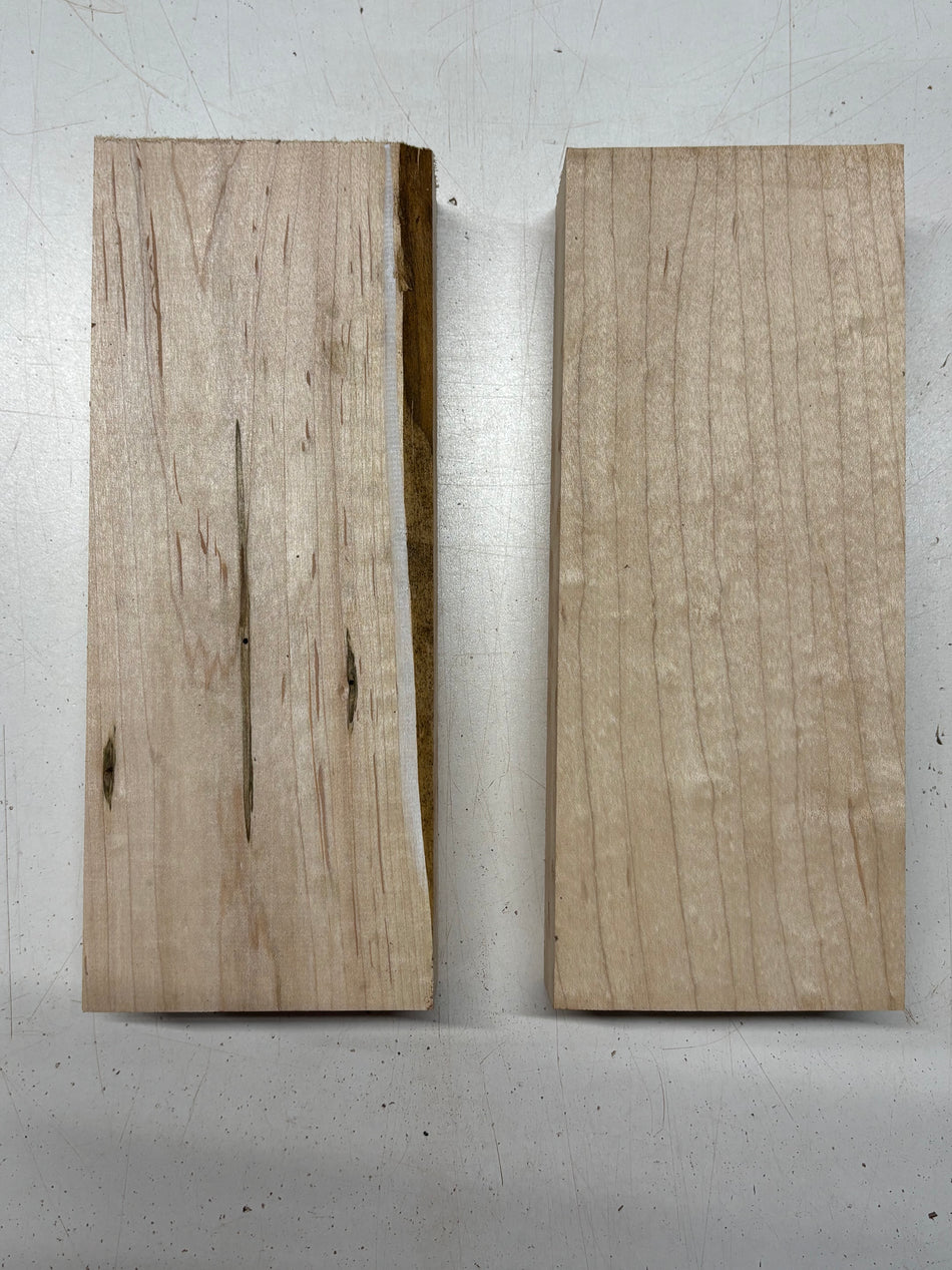 2 Pack 2 Species Hard Maple + Ambrosia Maple Lumber Board Blanks 10" x 4" x 2" #7938 - Exotic Wood Zone