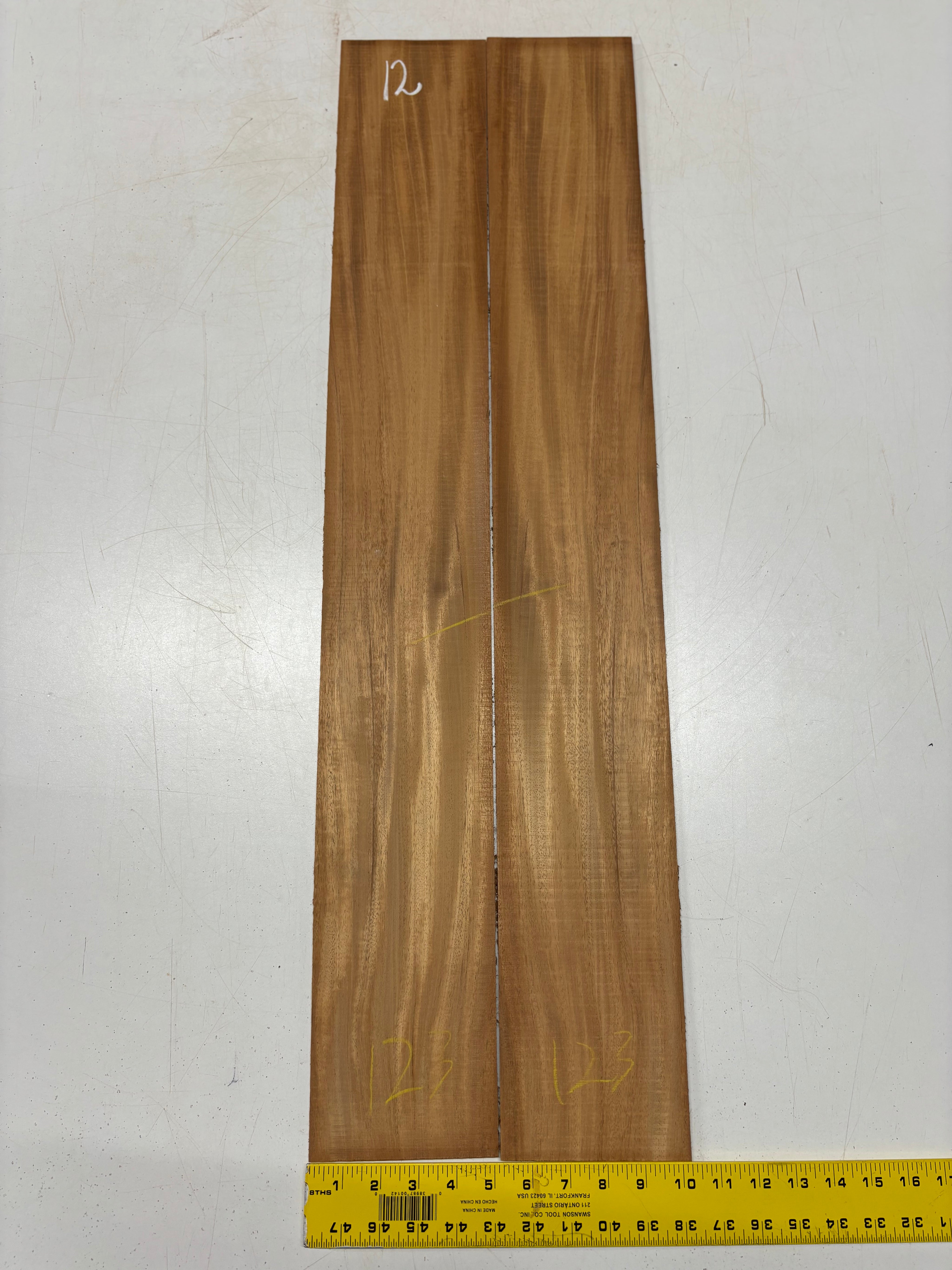 Rare Striped Flame Honduran Mahogany Dreadnought Guitar Back & Side Set #12 Exotic Wood Zone 