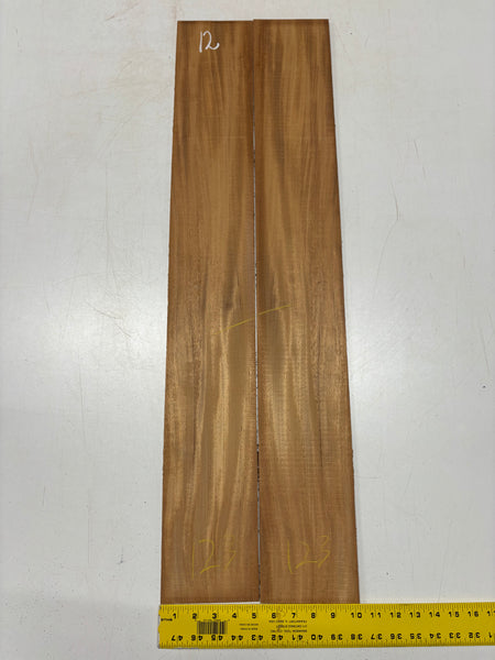 Rare Striped Flame Honduran Mahogany Dreadnought Guitar Back & Side Set #12 Exotic Wood Zone 