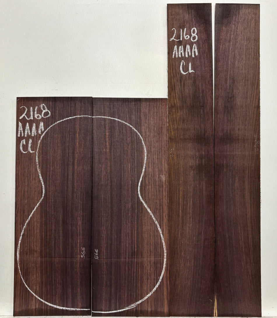 East Indian Rosewood Classical AAAA Grade Guitar Back & Side Set #2168 - Exotic Wood Zone