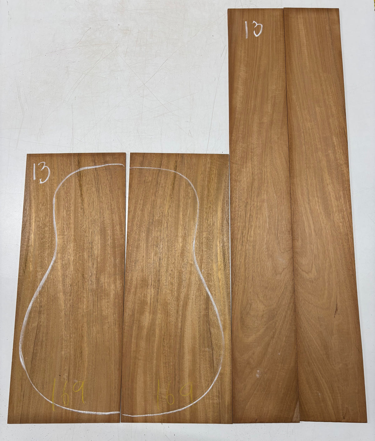 Rare Striped Flame Honduran Mahogany Dreadnought Guitar Back & Side Set #13 Exotic Wood Zone 