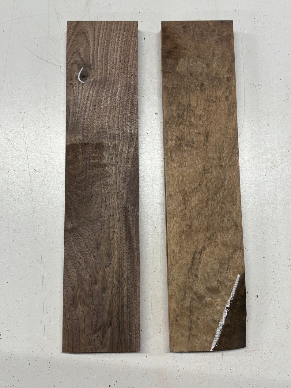 2 Pack Black Walnut Thin Stock Lumber 15-1/2" x 3-1/2" x 1" #7943 - Exotic Wood Zone