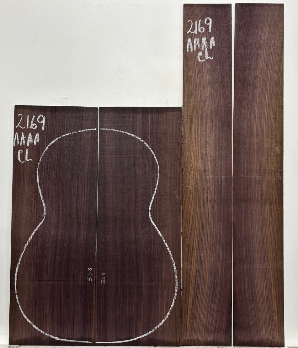East Indian Rosewood Classical AAAA Grade Guitar Back & Side Set #2169 - Exotic Wood Zone