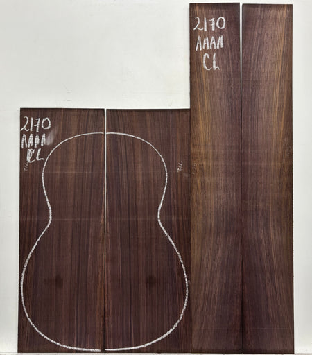 East Indian Rosewood Classical AAAA Grade Guitar Back & Side Set #2170 - Exotic Wood Zone