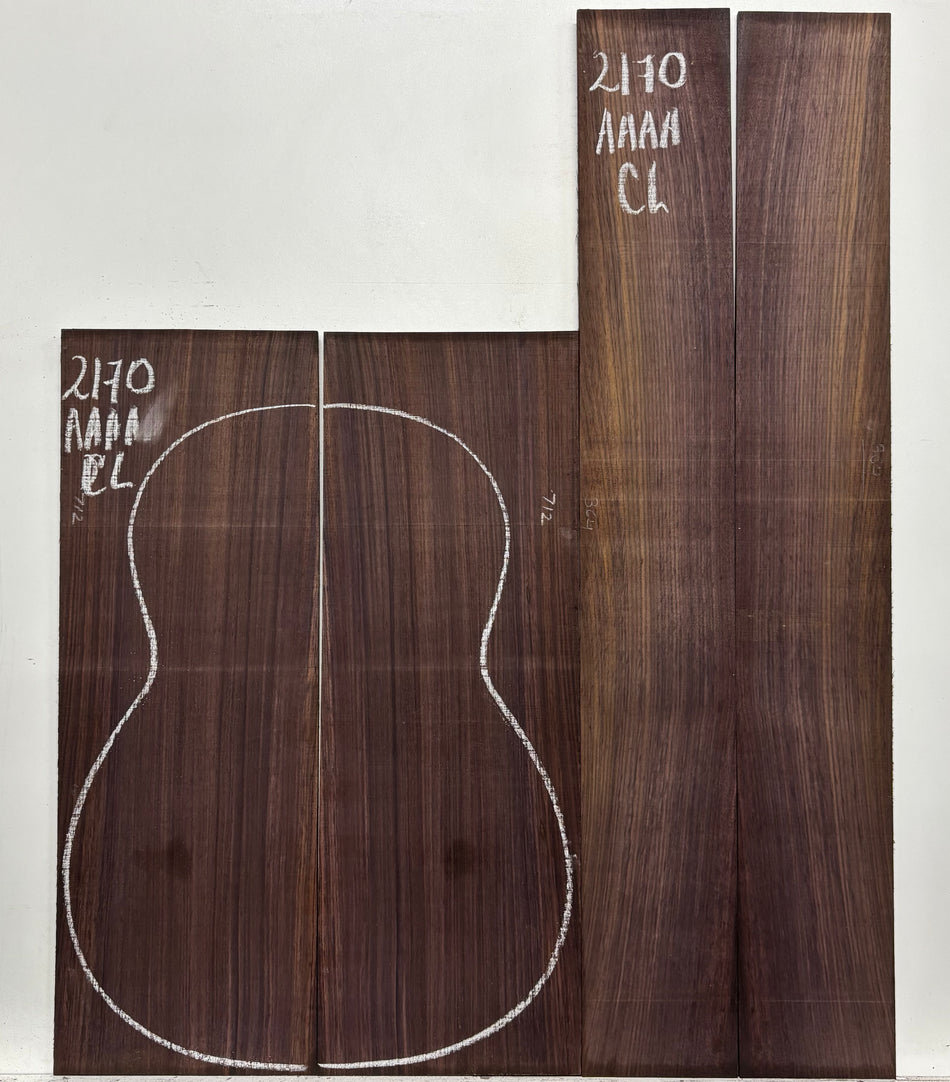 East Indian Rosewood Classical AAAA Grade Guitar Back & Side Set #2170 - Exotic Wood Zone