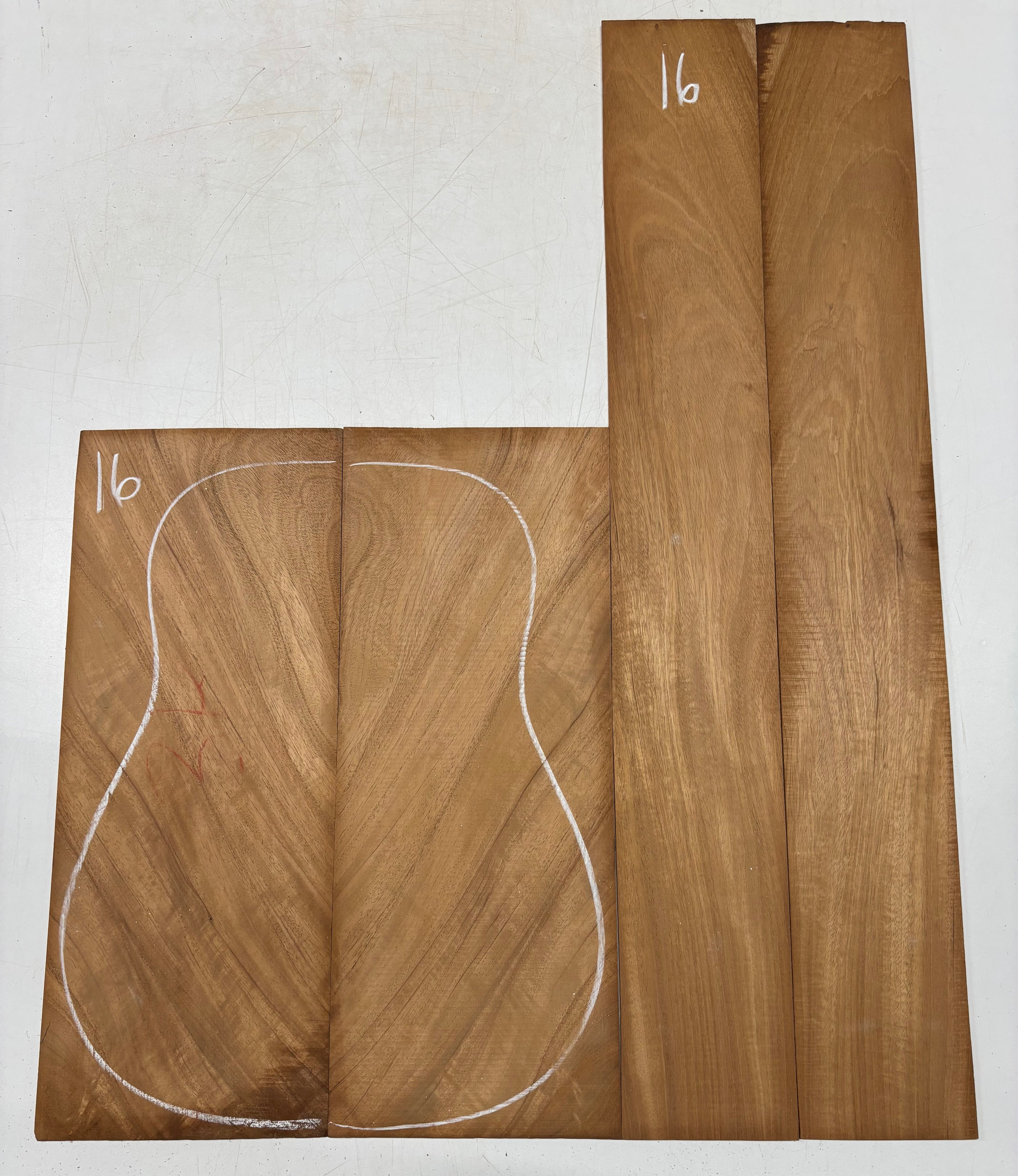 Rare Striped Flame Honduran Mahogany Dreadnought Guitar Back & Side Set #16 Exotic Wood Zone 