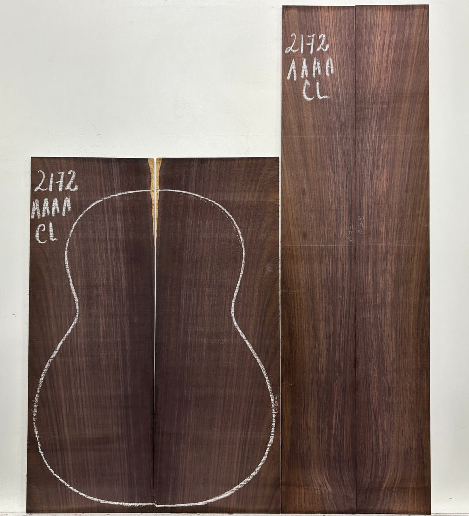 East Indian Rosewood Classical AAAA Grade Guitar Back & Side Set #2172 - Exotic Wood Zone