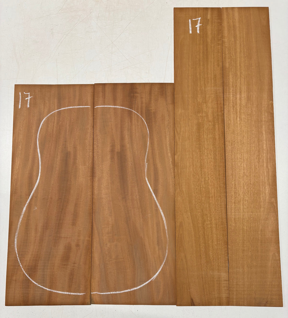 Rare Striped Flame Honduran Mahogany Dreadnought Guitar Back & Side Set #17 Exotic Wood Zone 