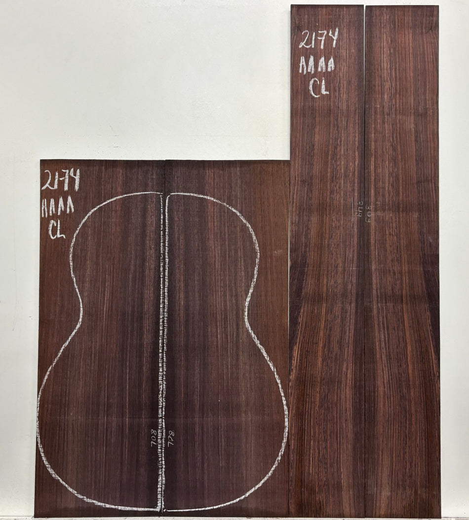 East Indian Rosewood Classical AAAA Grade Guitar Back & Side Set #2174 - Exotic Wood Zone