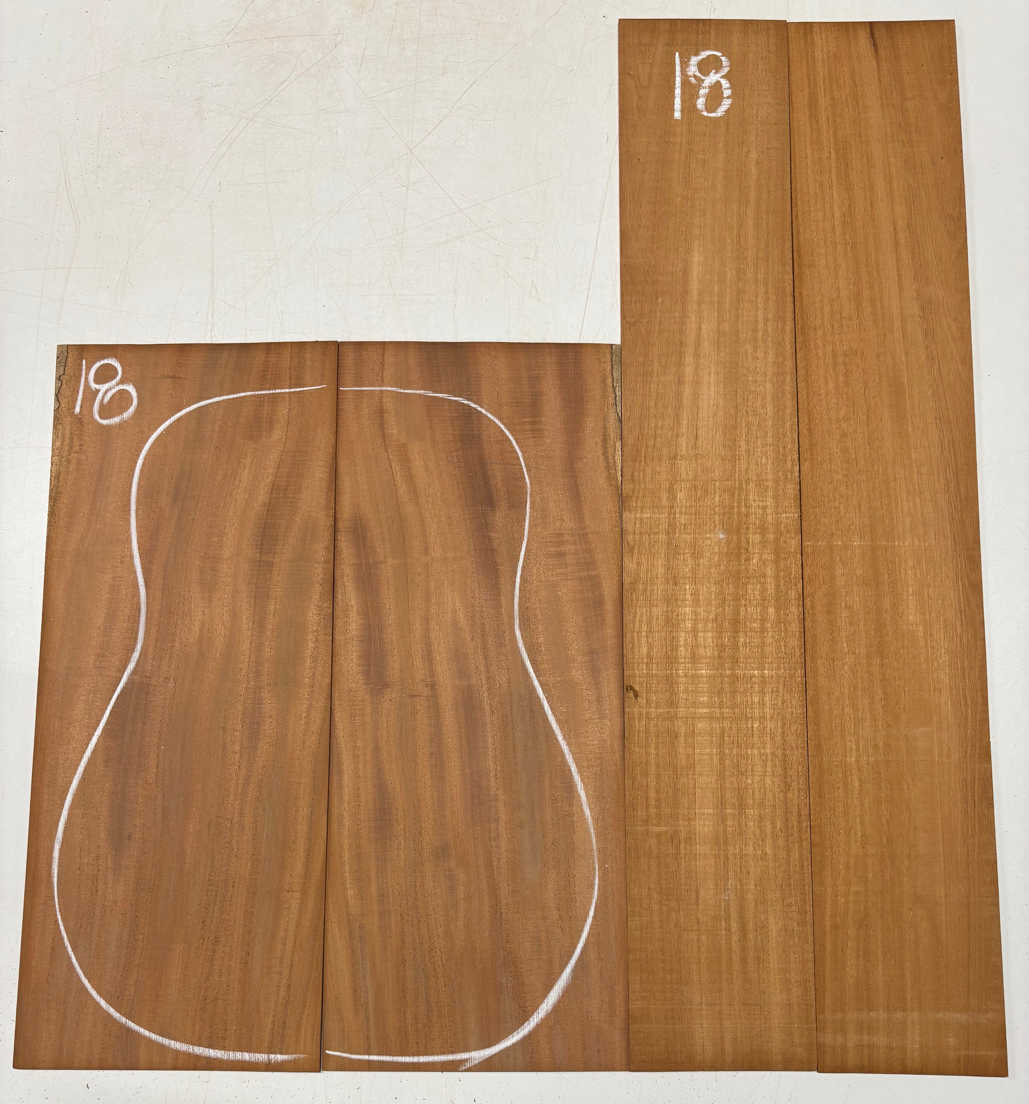 Rare Striped Flame Honduran Mahogany Dreadnought Guitar Back & Side Set #18 Exotic Wood Zone 