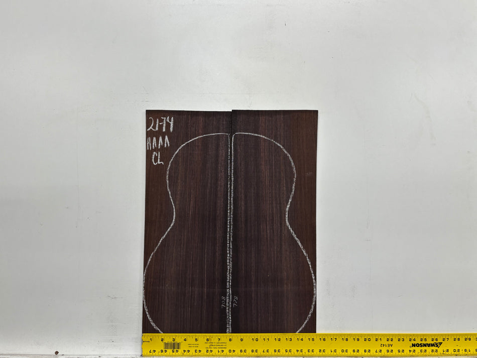 East Indian Rosewood Classical AAAA Grade Guitar Back & Side Set #2174 - Exotic Wood Zone
