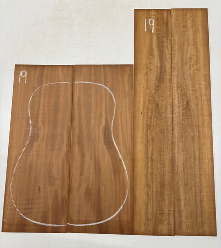 Rare Striped Flame Honduran Mahogany Dreadnought Guitar Back & Side Set #19 Exotic Wood Zone 