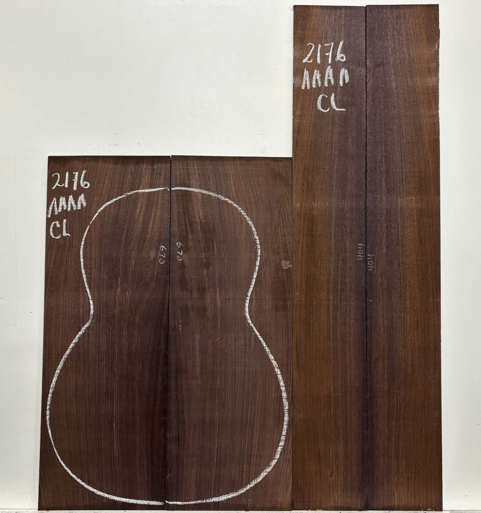 East Indian Rosewood Classical AAAA Grade Guitar Back & Side Set #2176 - Exotic Wood Zone